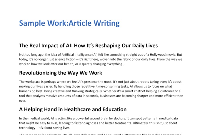 write high quality and SEO friendly articles for your blog
